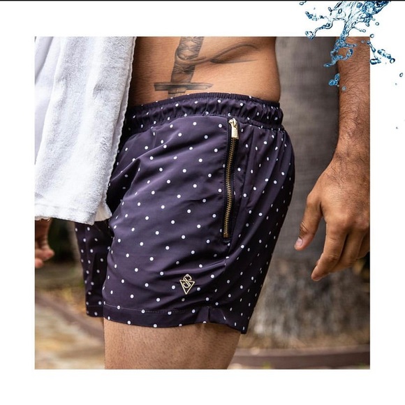 Sink Swimwear Blue Polka Dot Swim Shorts - Picture 1 of 6